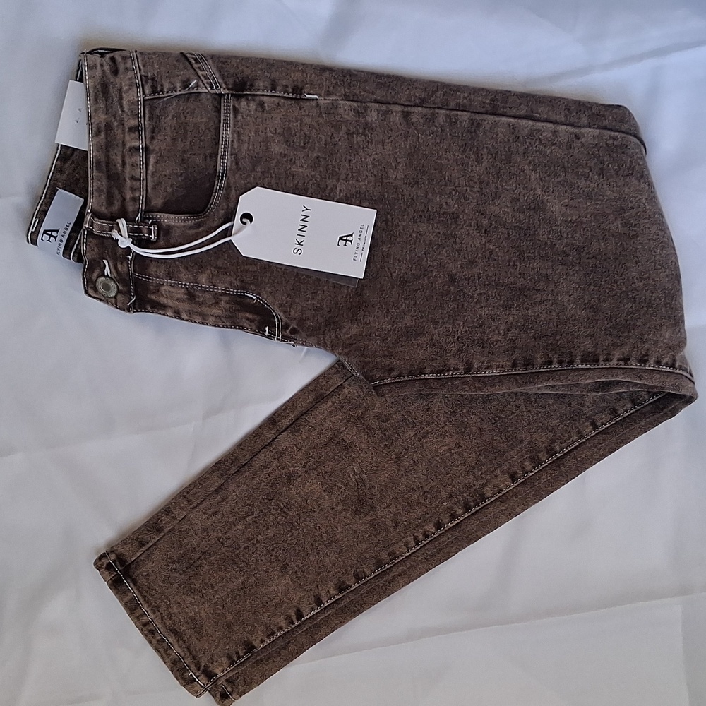 Flying Angel Skinny Acid Wash Jeans Brown Size 5/27